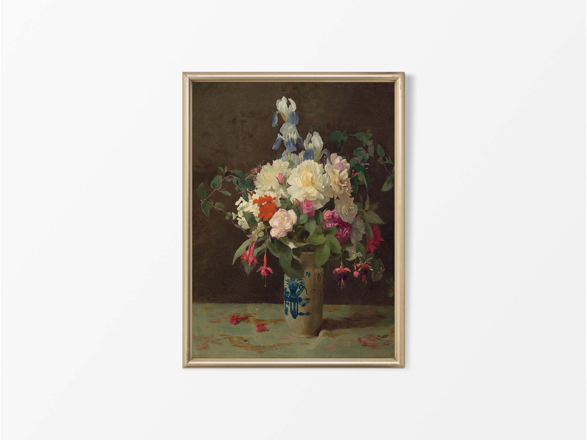 Vase of Flowers II Vintage Art Print