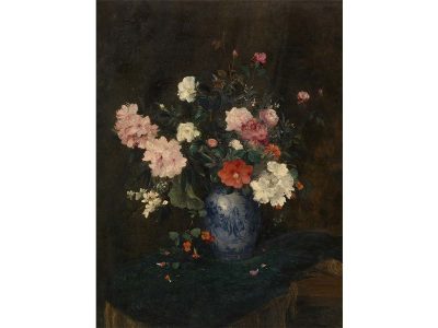 Vase of Flowers Vintage Art Print