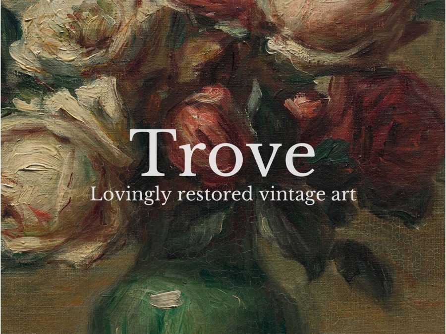 Vase of Roses II Vintage Art Print