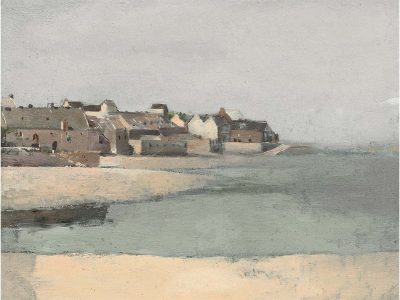 Village by the Sea Vintage Art Print