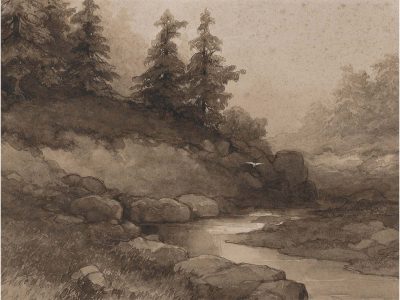 Winding River Vintage Art Print