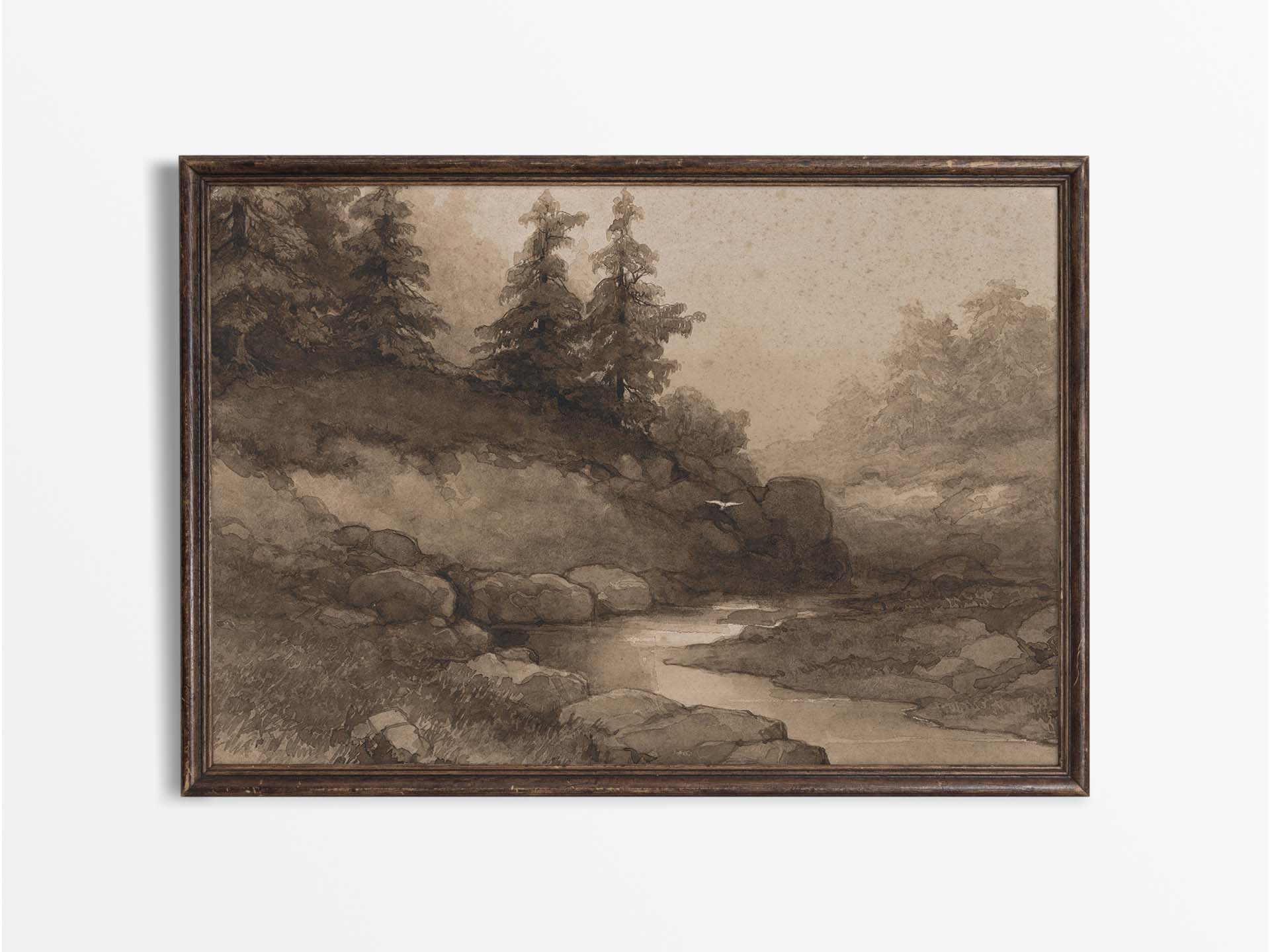 Winding River Vintage Art Print