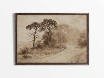 Winding Road Vintage Art Print