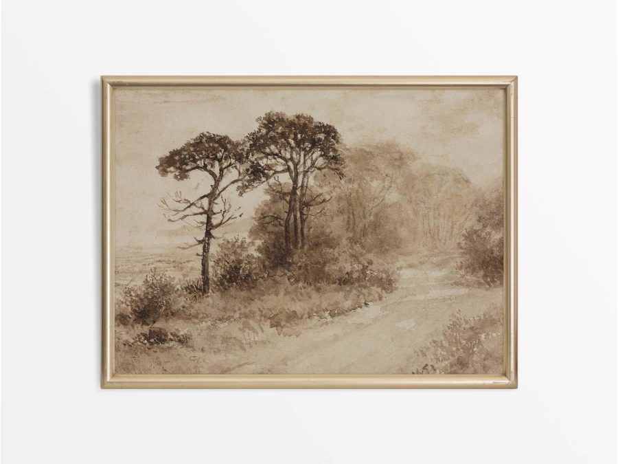 Winding Road Vintage Art Print