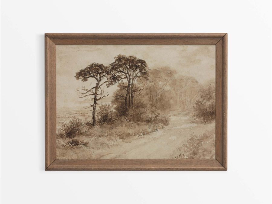 Winding Road Vintage Art Print