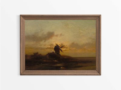 Windmill Vintage Art Print