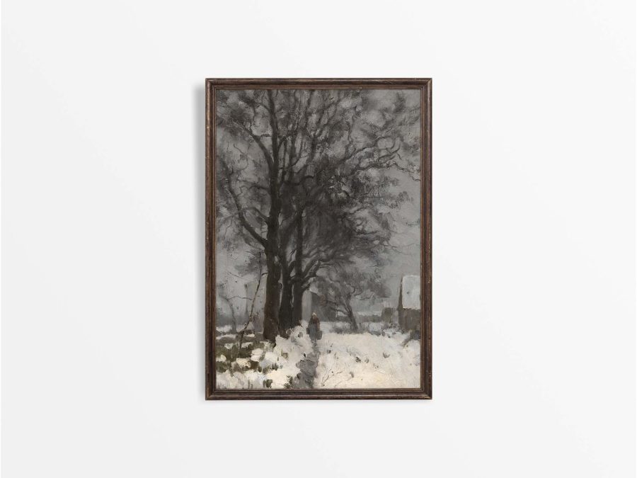 Winter Countryside Vintage Art Print