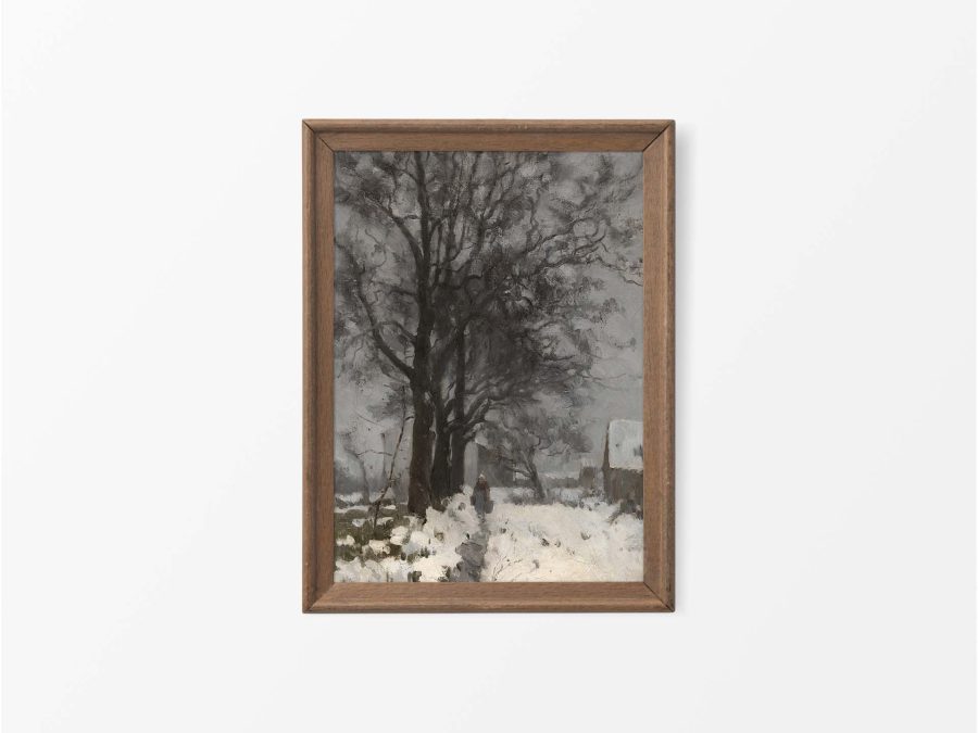 Winter Countryside Vintage Art Print