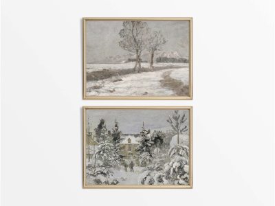 Winter Landscape II (Set of Two) Vintage Art Prints