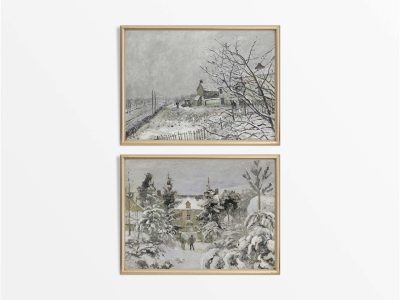Winter Landscape III (Set of Two) Vintage Art Prints