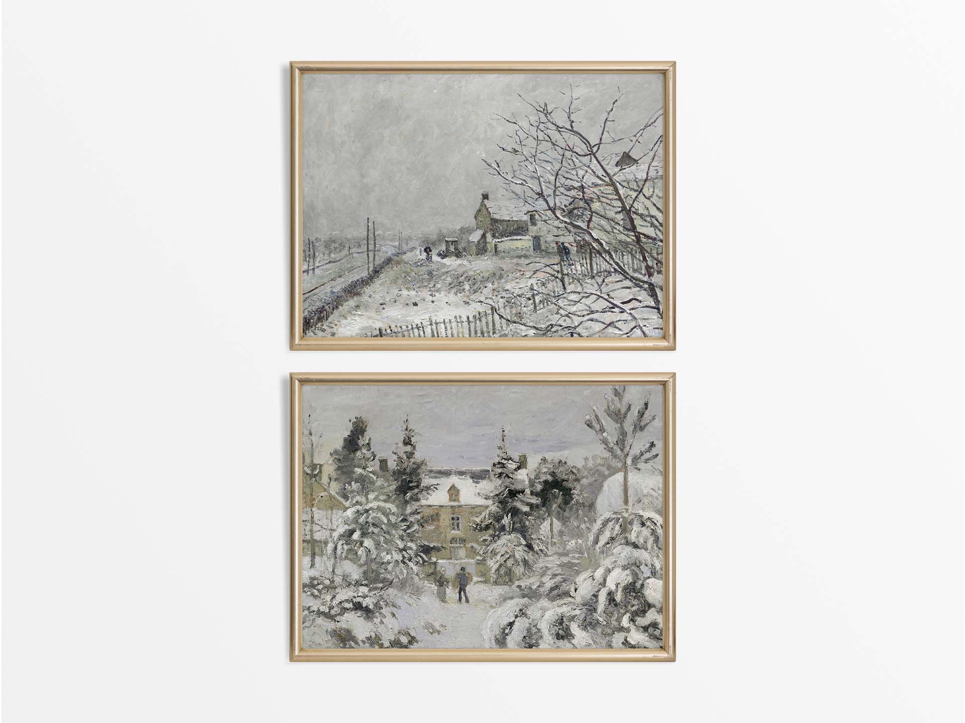 Winter Landscape III (Set of Two) Vintage Art Prints