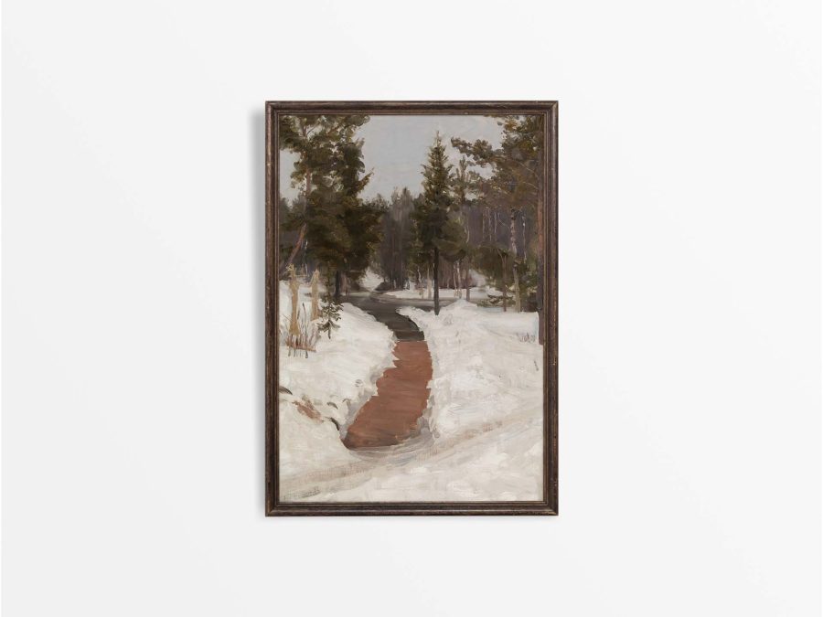Winter Landscape III Vintage Art Print