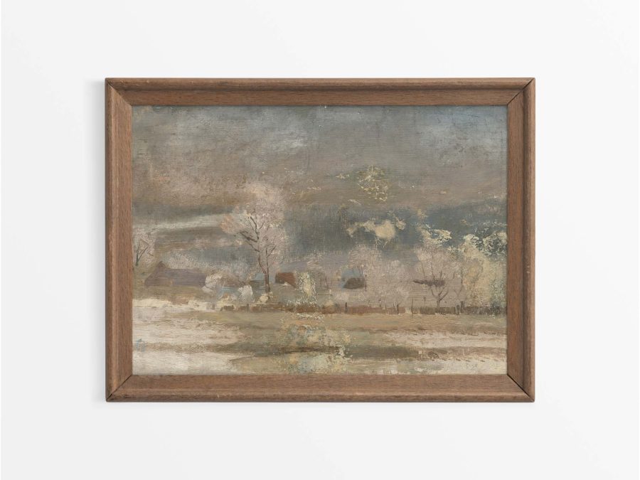 Winter Landscape V Vintage Art Print