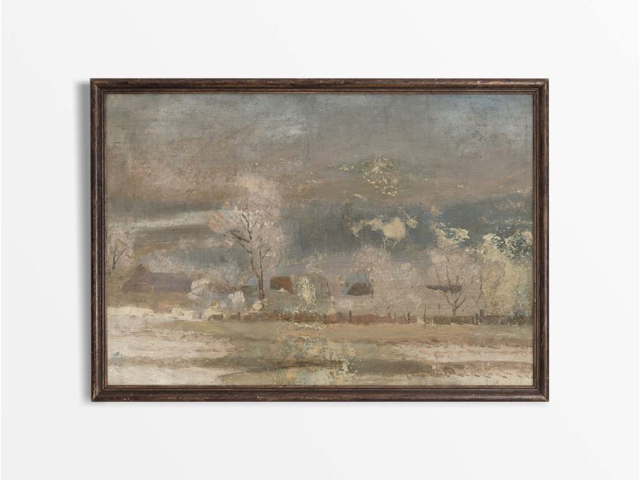 Winter Landscape V Vintage Art Print