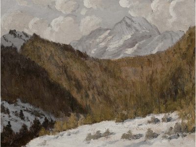 Winter Mountains Vintage Art Print