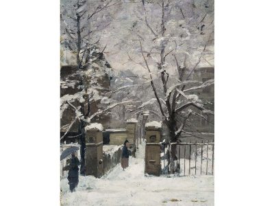 Winter Street II Vintage Art Print