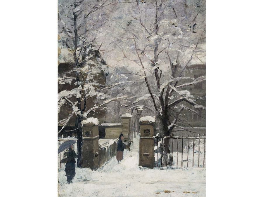 Winter Street II Vintage Art Print
