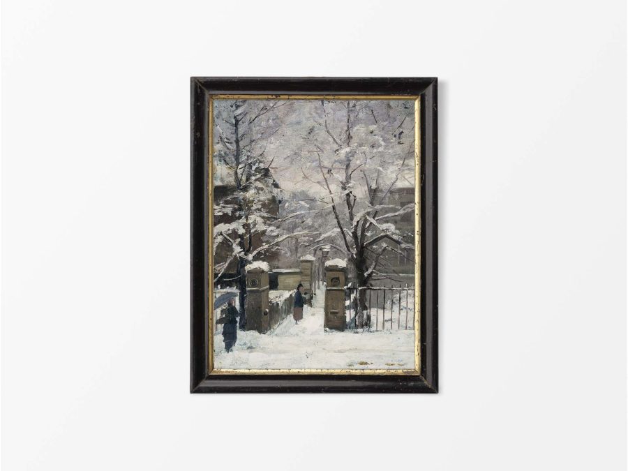 Winter Street II Vintage Art Print