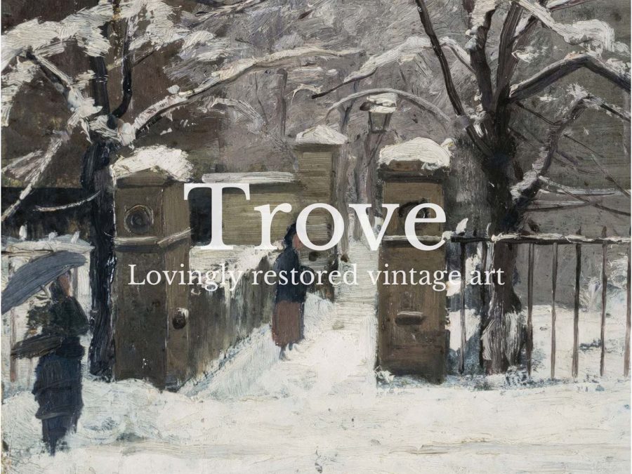 Winter Street II Vintage Art Print