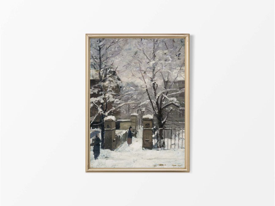 Winter Street II Vintage Art Print