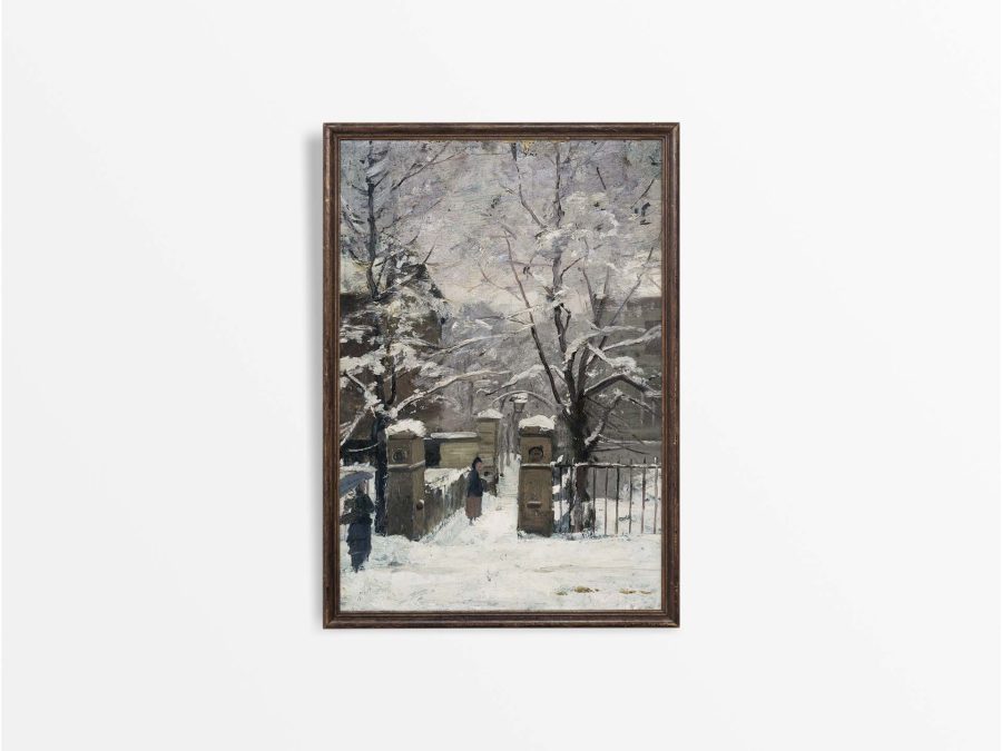 Winter Street II Vintage Art Print