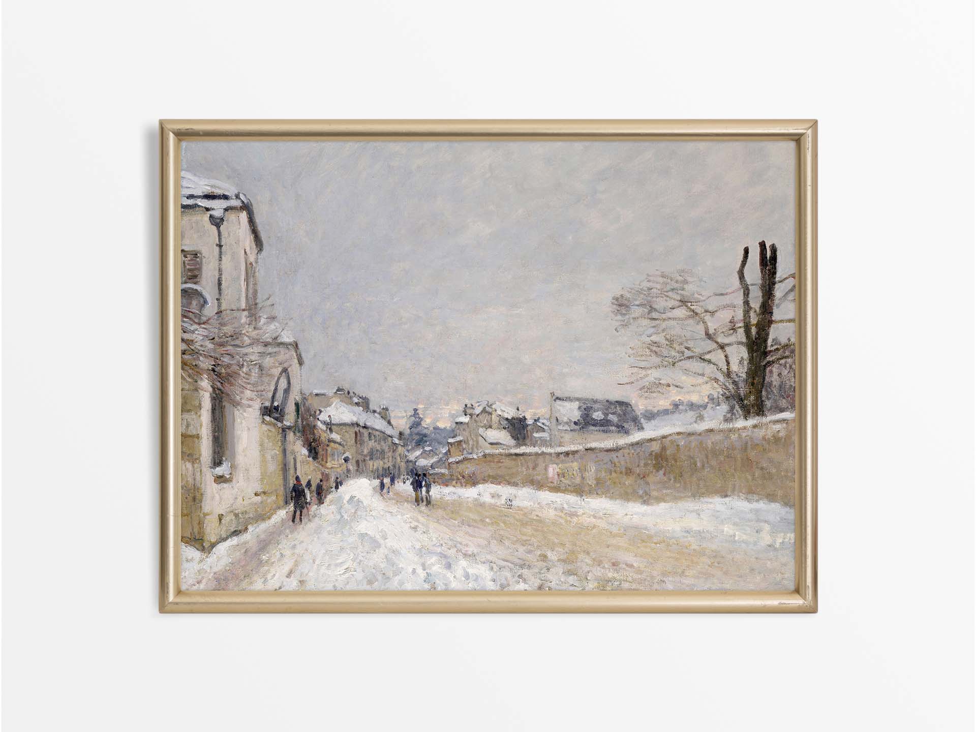 Winter Street III Vintage Art Print