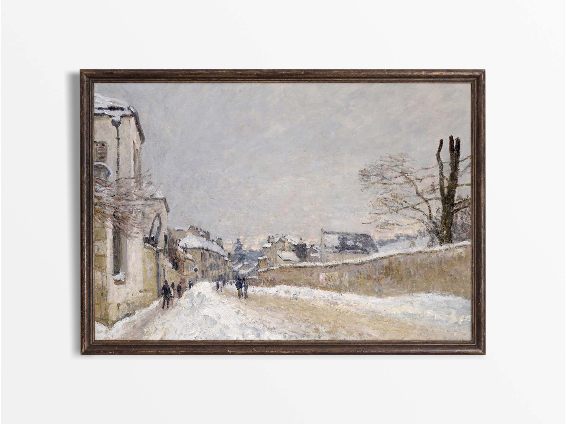 Winter Street III Vintage Art Print