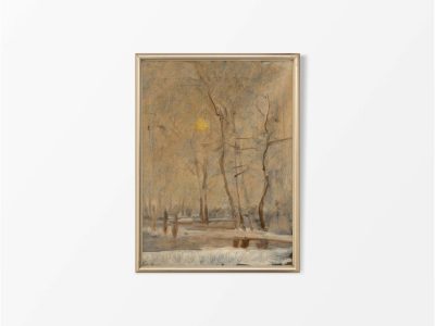 Winter Sun Vintage Art Print