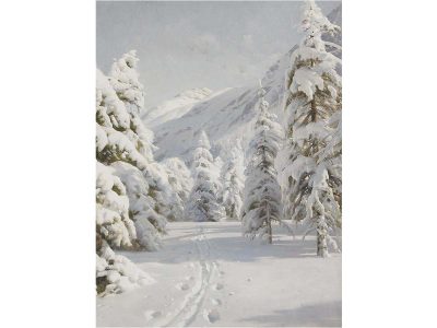 Winter Trail Vintage Art Print