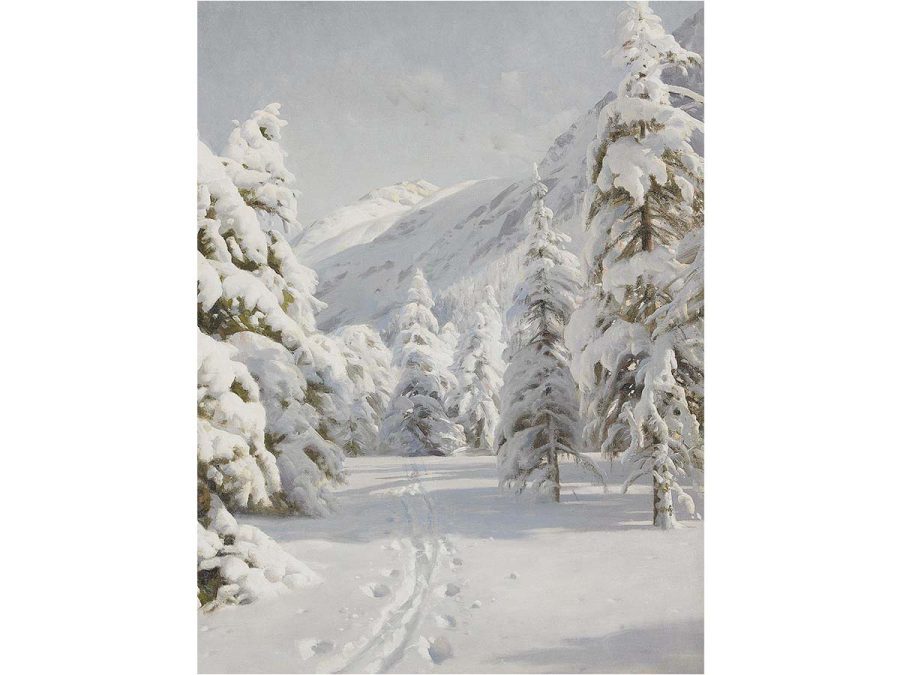 Winter Trail Vintage Art Print