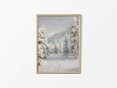 Winter Trail Vintage Art Print