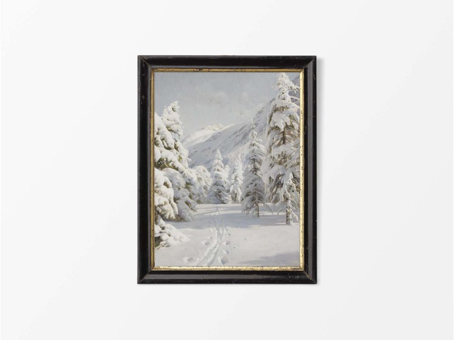 Winter Trail Vintage Art Print