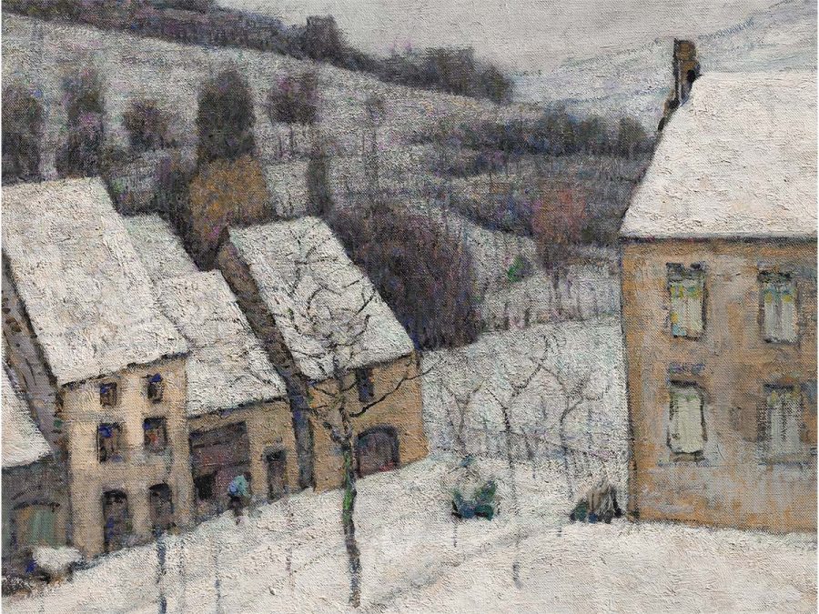 Winter Village IV Vintage Art Print