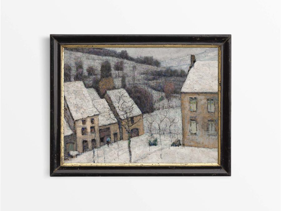 Winter Village IV Vintage Art Print