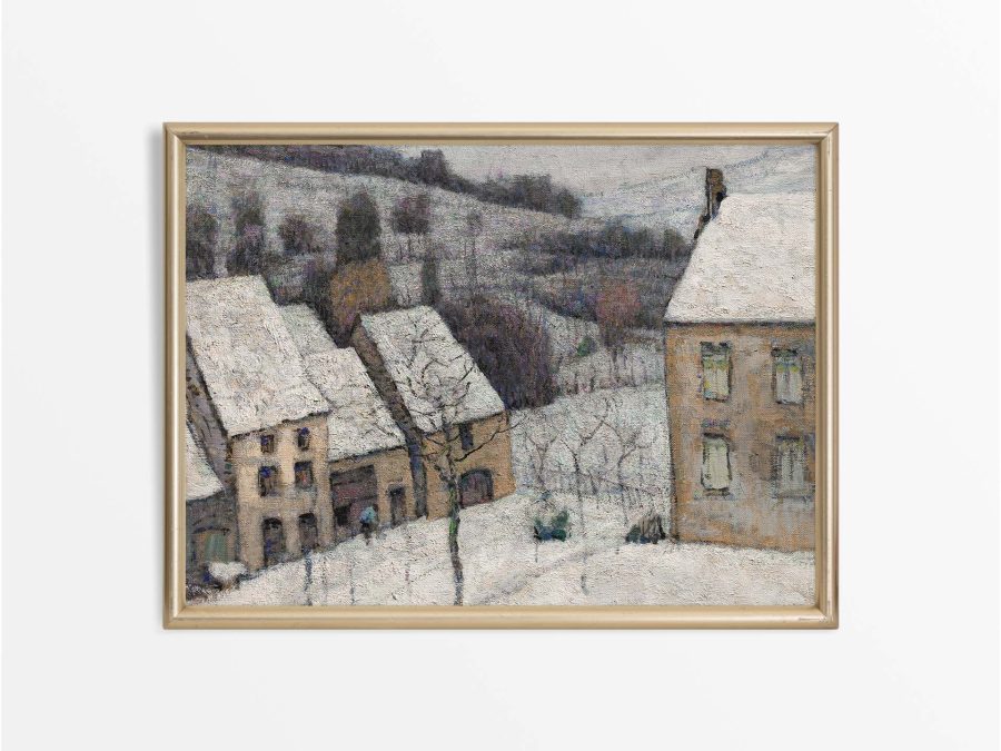 Winter Village IV Vintage Art Print