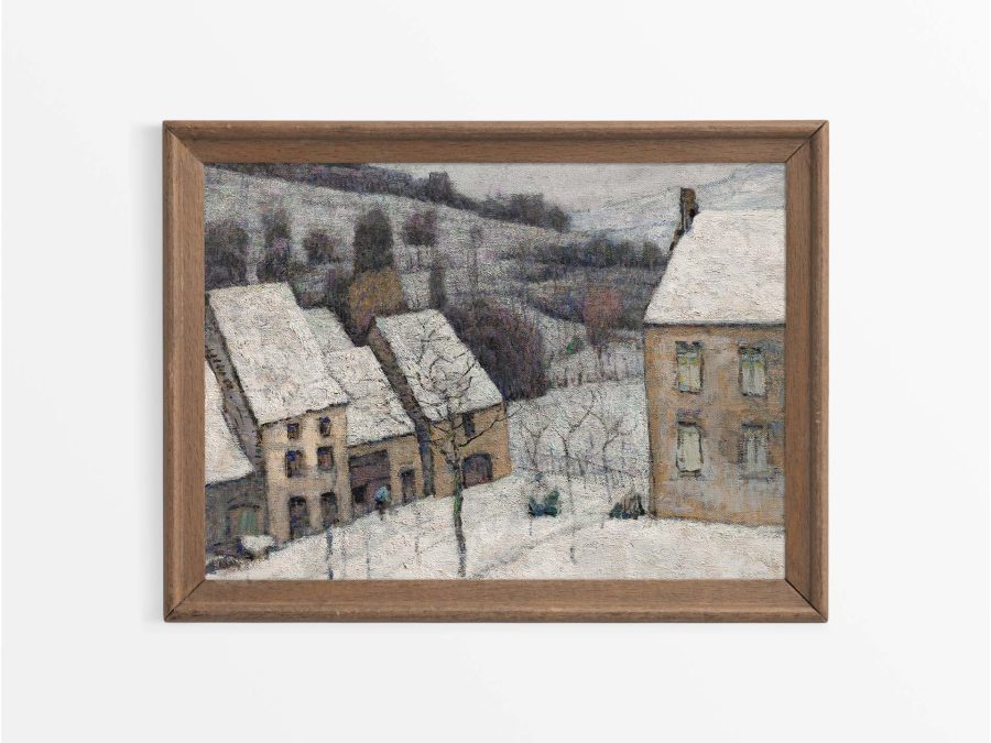 Winter Village IV Vintage Art Print