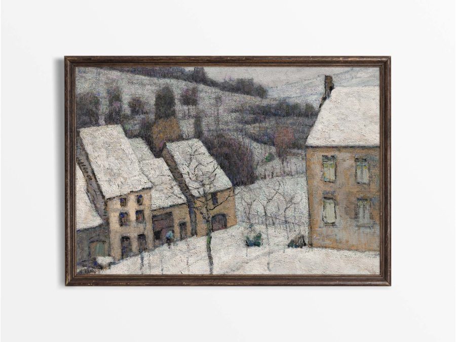 Winter Village IV Vintage Art Print