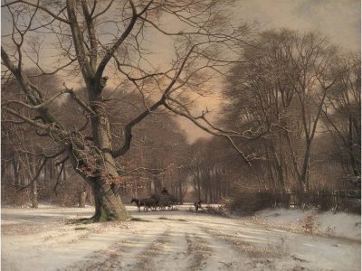 Winter Woodland Vintage Art Print