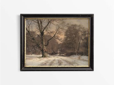 Winter Woodland Vintage Art Print