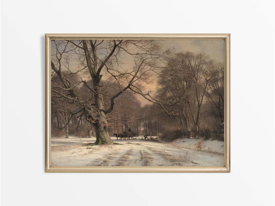 Winter Woodland Vintage Art Print