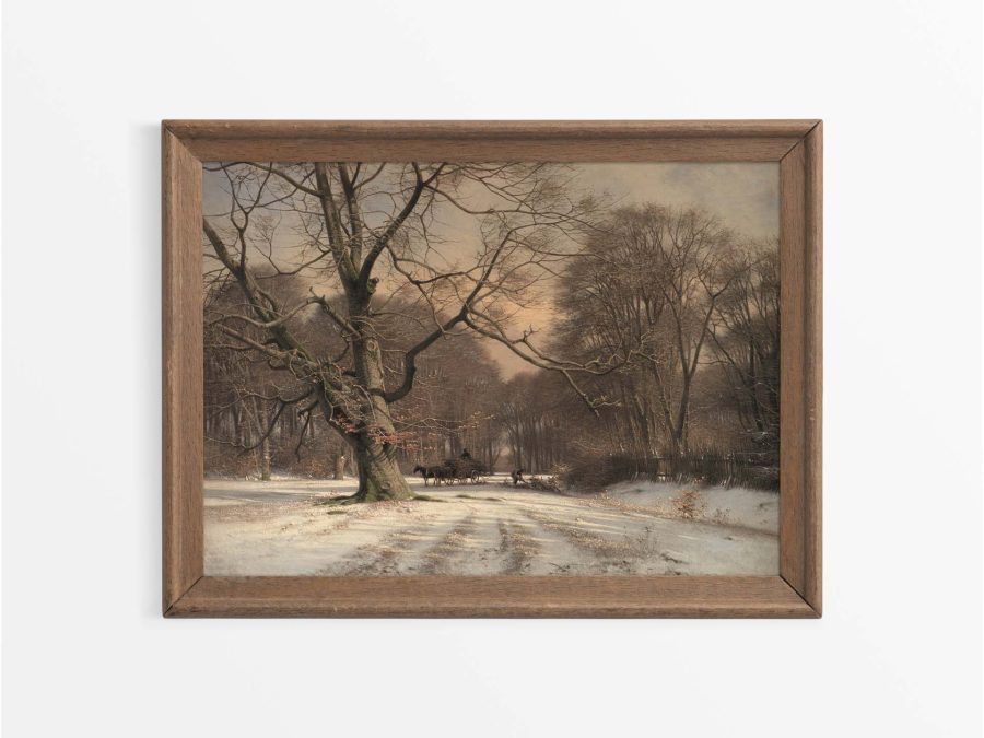 Winter Woodland Vintage Art Print
