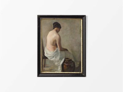 Woman Bathing Vintage Art Print