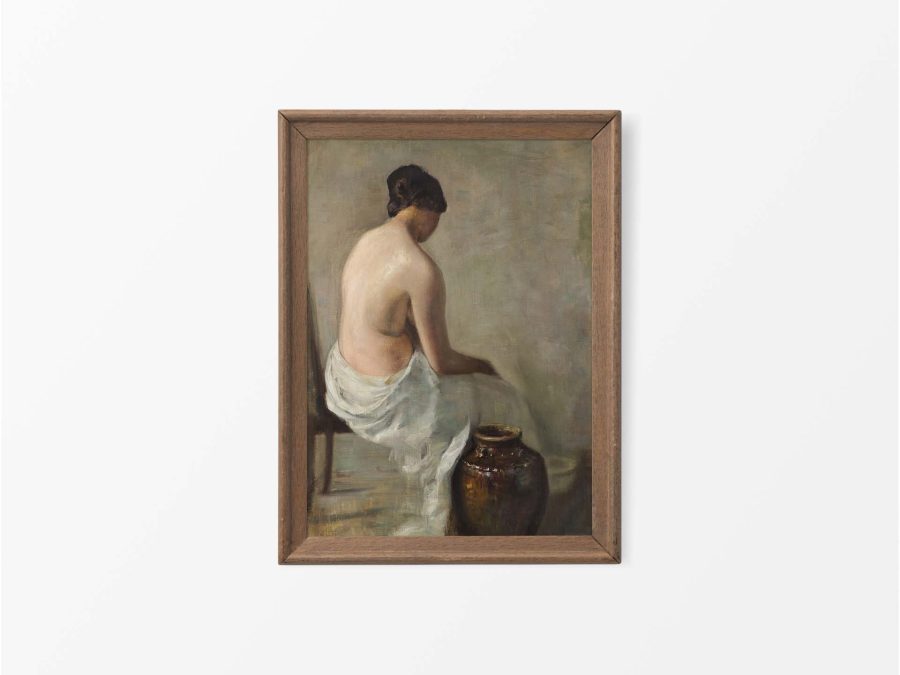Woman Bathing Vintage Art Print
