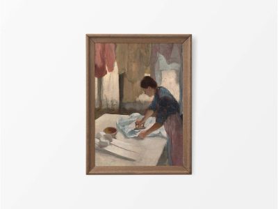Woman Ironing Vintage Art Print