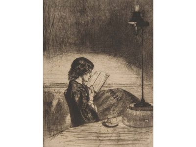 Woman Reading II Vintage Art Print