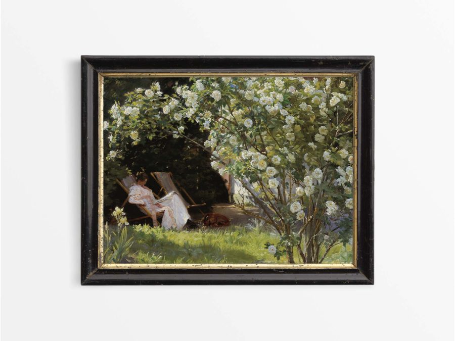 Woman Reading Vintage Art Print