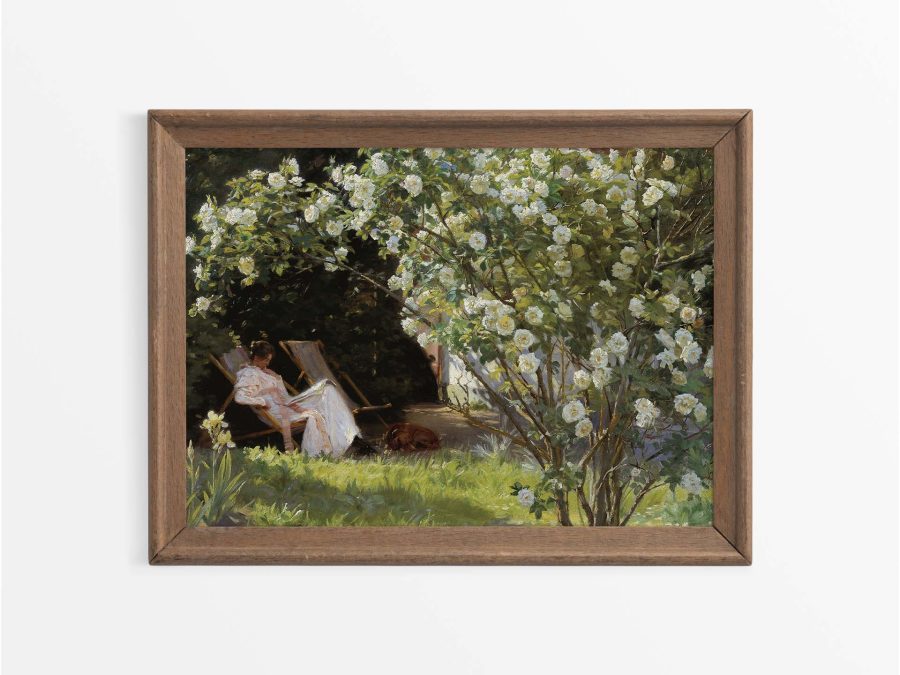 Woman Reading Vintage Art Print