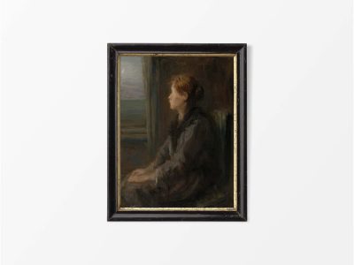 Woman at a Window Vintage Art Print