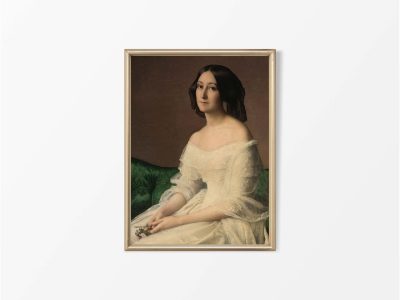 Woman in White II Vintage Art Print