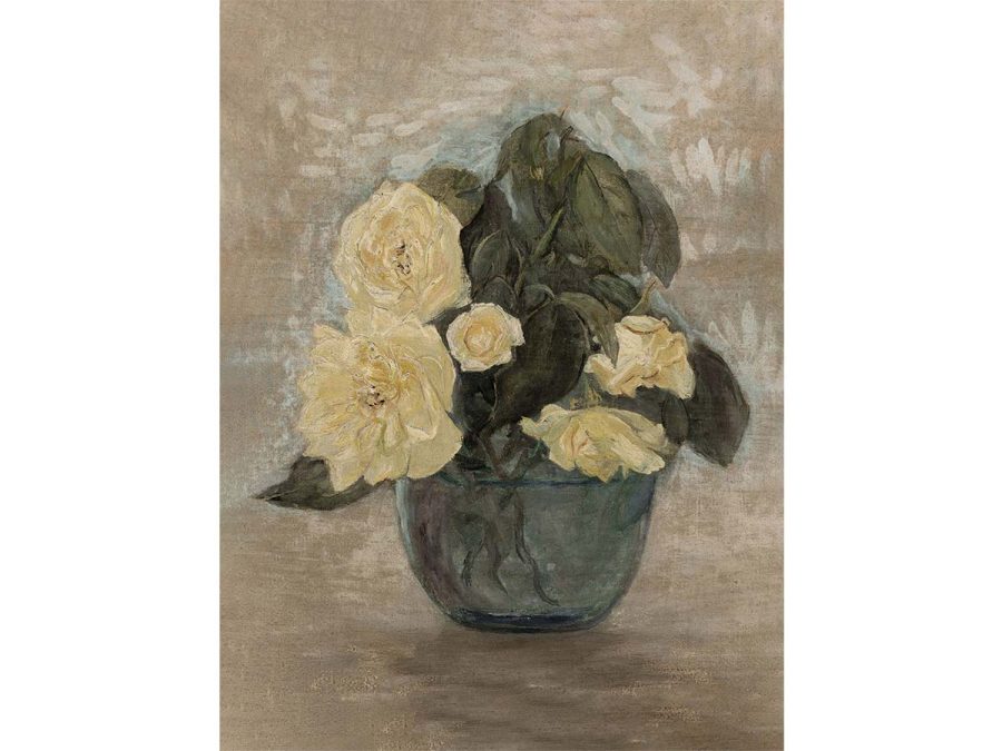 Yellow Roses II Vintage Art Print